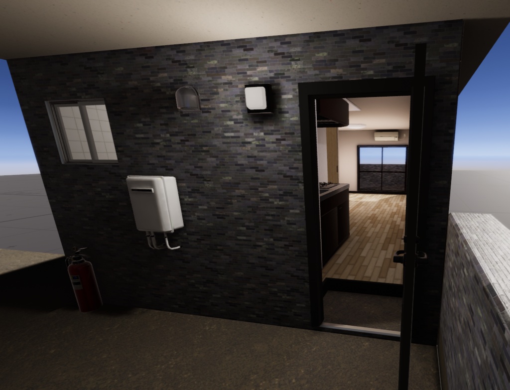 ワンルームアパートA1 2種のドア開閉ギミックつき /ApartmentCell A1 with door gimmicks