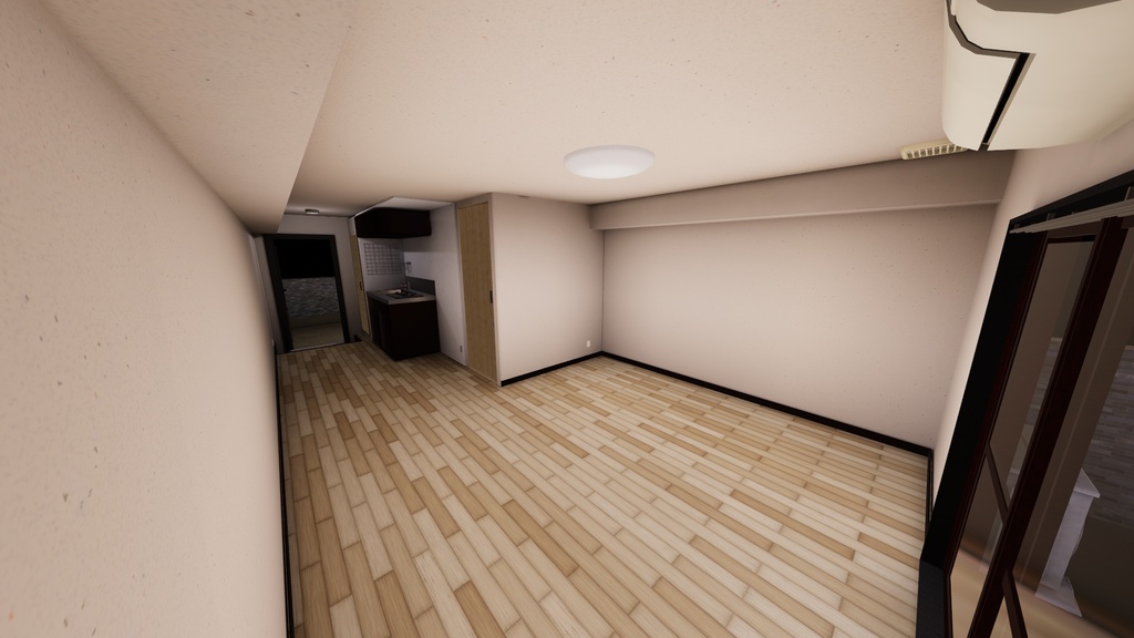 ワンルームアパートA1 2種のドア開閉ギミックつき /ApartmentCell A1 with door gimmicks