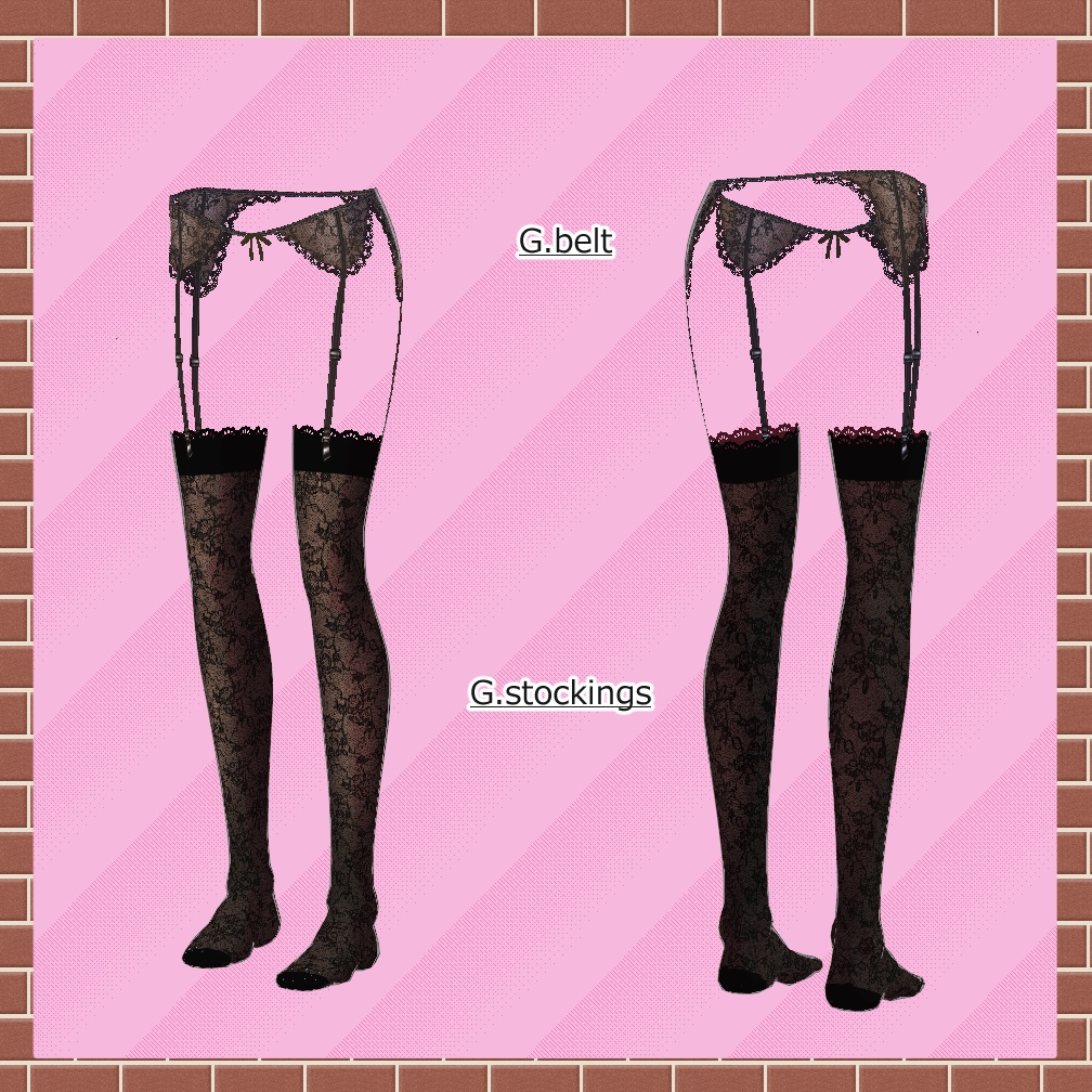 【VRoid】「おまけ無し」ガーター&セクシーブラ&ショーツ