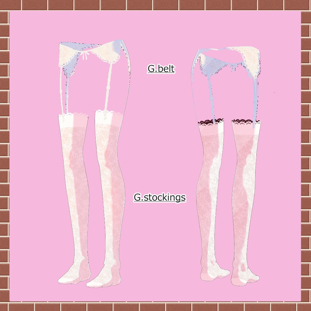 【VRoid】「おまけ無し」ガーター&セクシーブラ&ショーツ