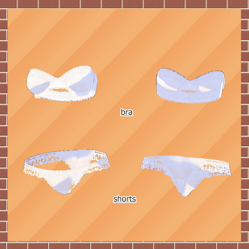 【VRoid】「おまけ無し」ガーター&セクシーブラ&ショーツ