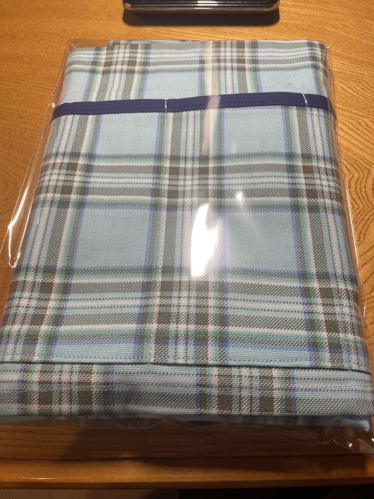 サークル布 水色 チェック柄