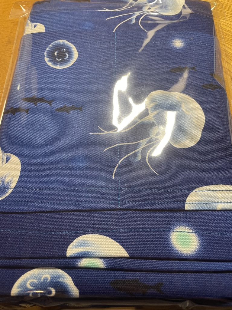 サークル布 クラゲ柄 Aパターン 濃い青