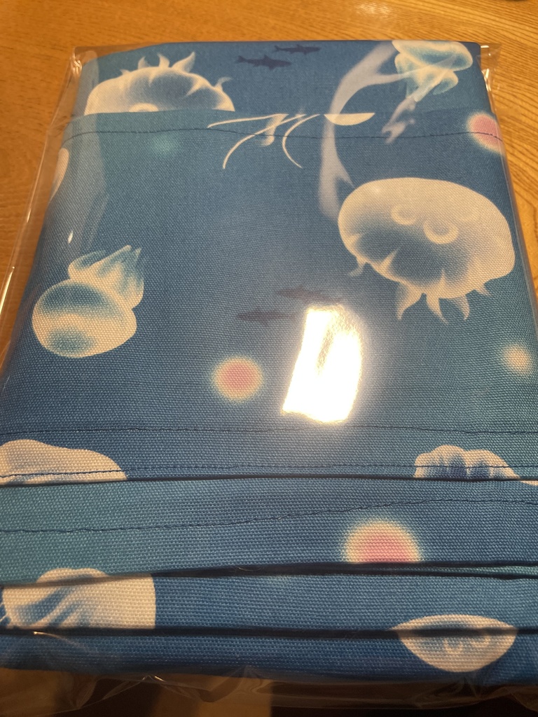 サークル布 クラゲ柄 Aパターン 水色