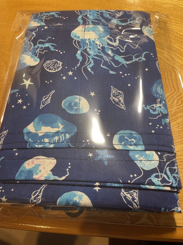 サークル布 クラゲ柄 Bパターン 青色