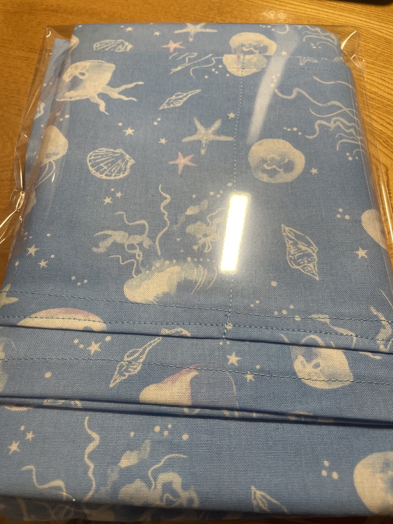 サークル布 クラゲ柄 Bパターン 水色