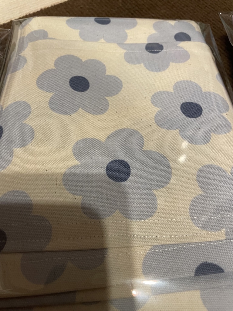 サークル布 花柄 ブルー