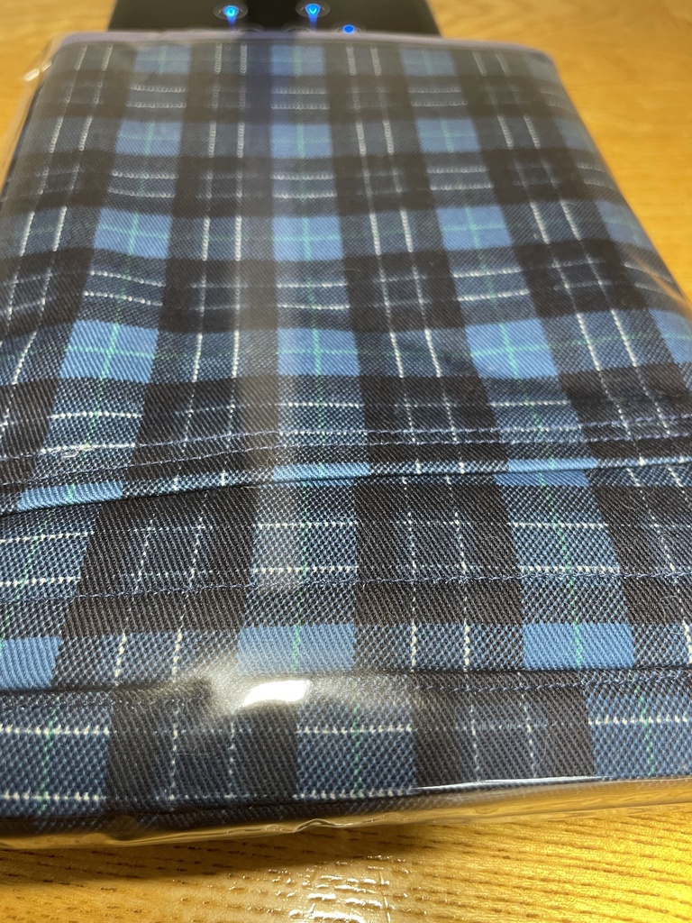 サークル布 チェック柄 青色