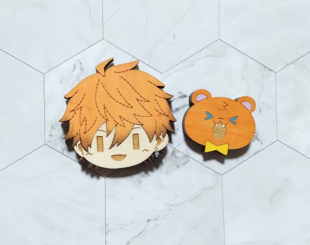 3SKM 寄木マグネット/寄木ブローチ