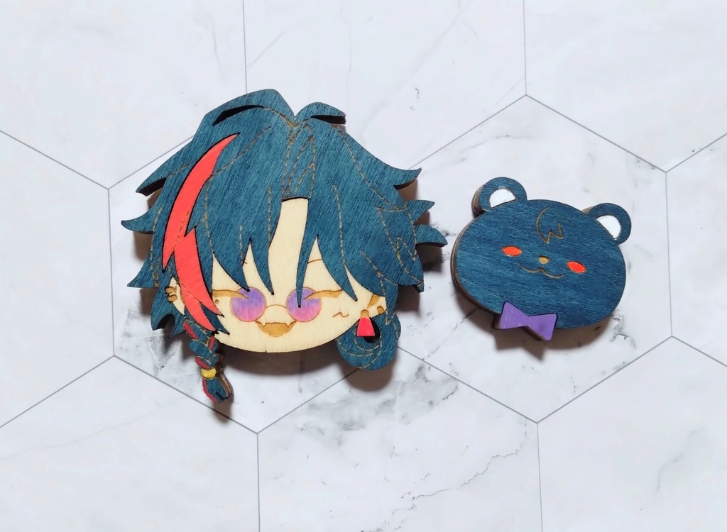 3SKM 寄木マグネット/寄木ブローチ