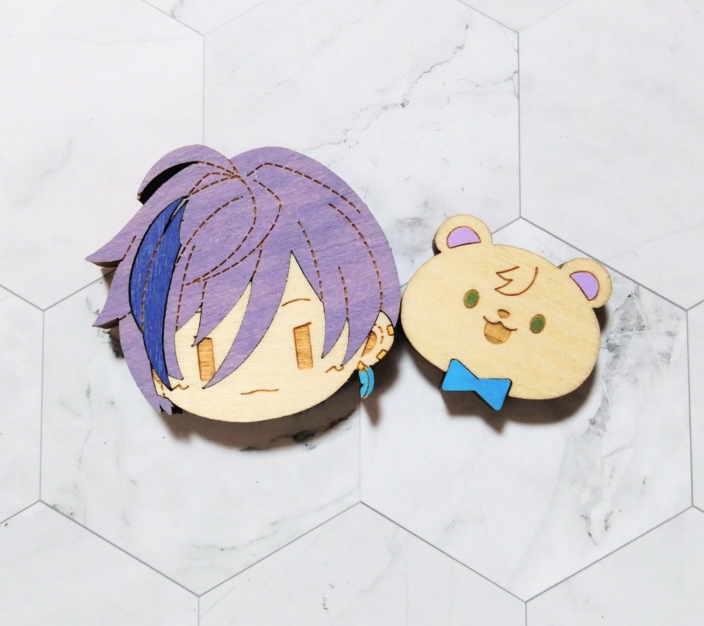 3SKM 寄木マグネット/寄木ブローチ