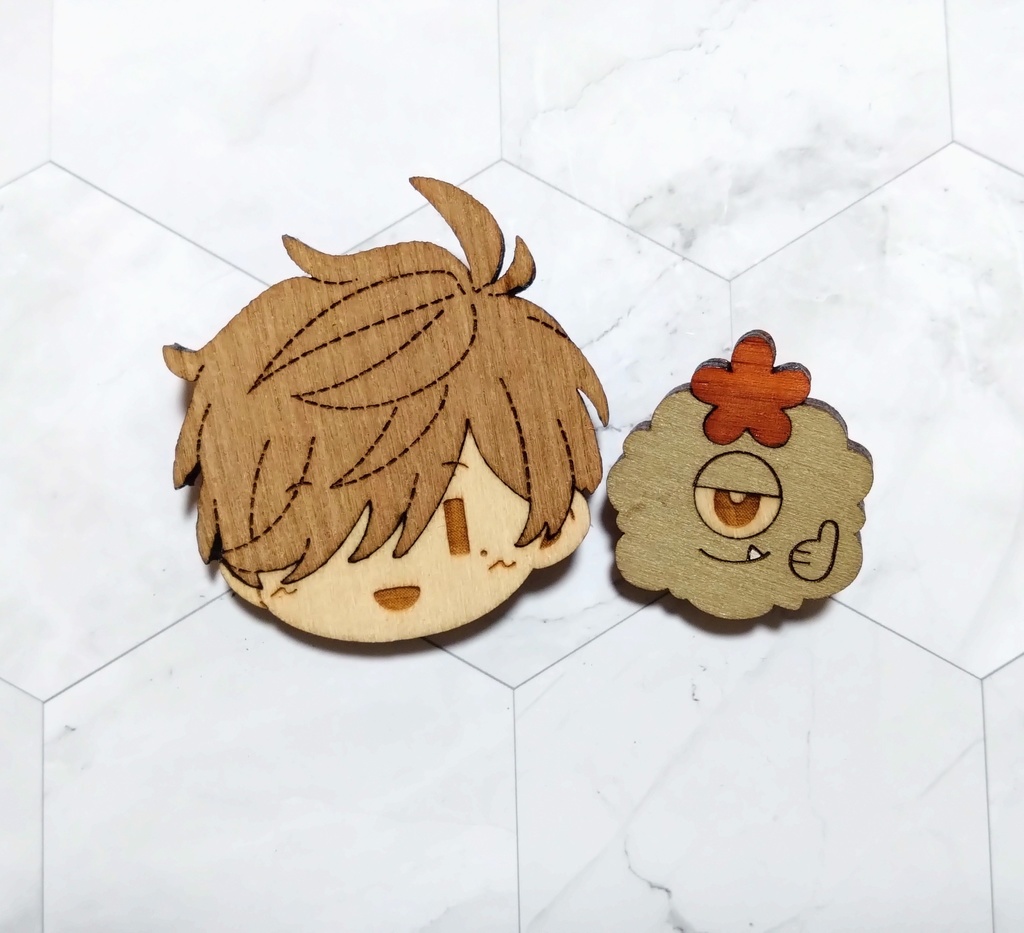 エデン組 寄木マグネット/寄木ブローチ