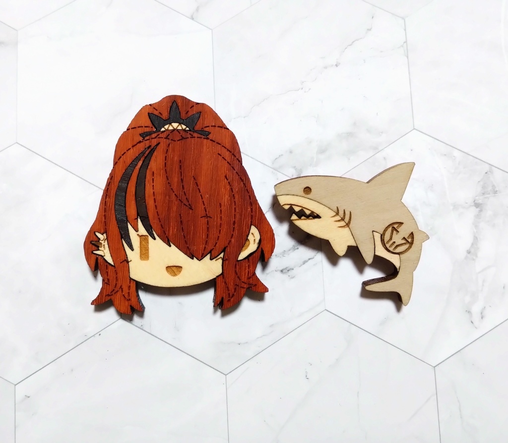 エデン組 寄木マグネット/寄木ブローチ