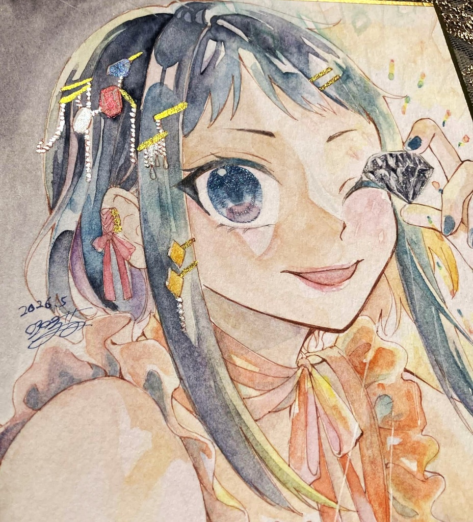 【色紙原画】宝石シリーズ リゼル ダイヤ