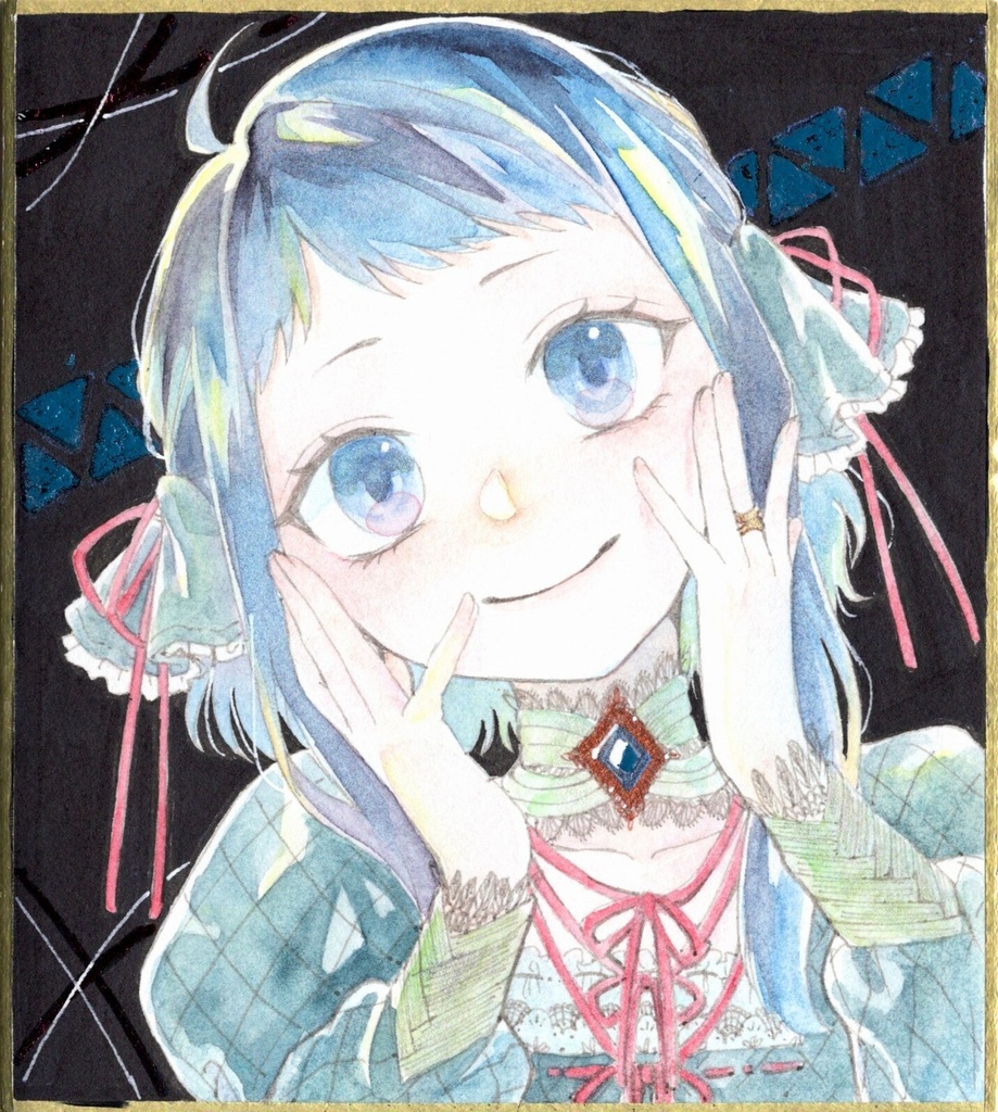 【色紙原画】宝石シリーズ　リゼル　サファイア