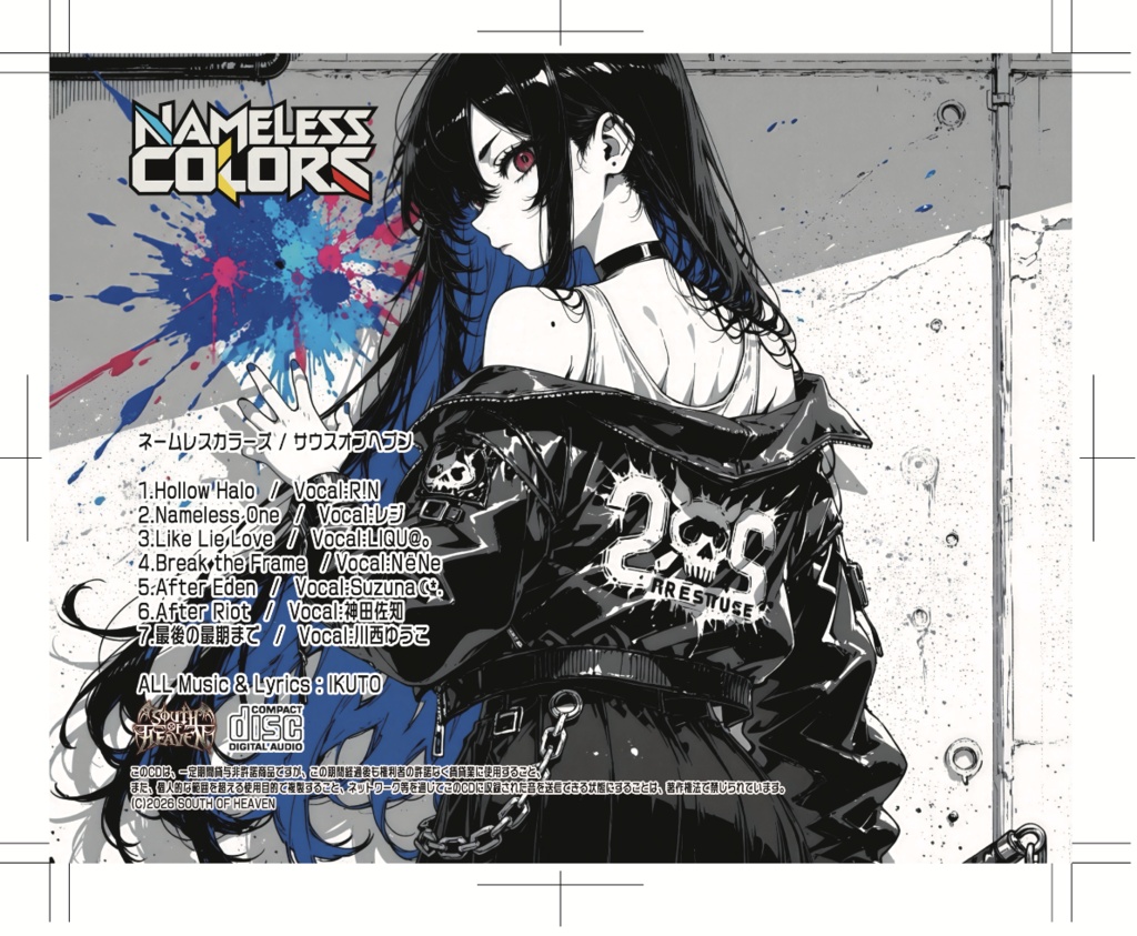 【2026秋M3新譜】NAMELESS COLORS + 特典DLカード(WAV,MP3,Off vocal,ArtWork)付
