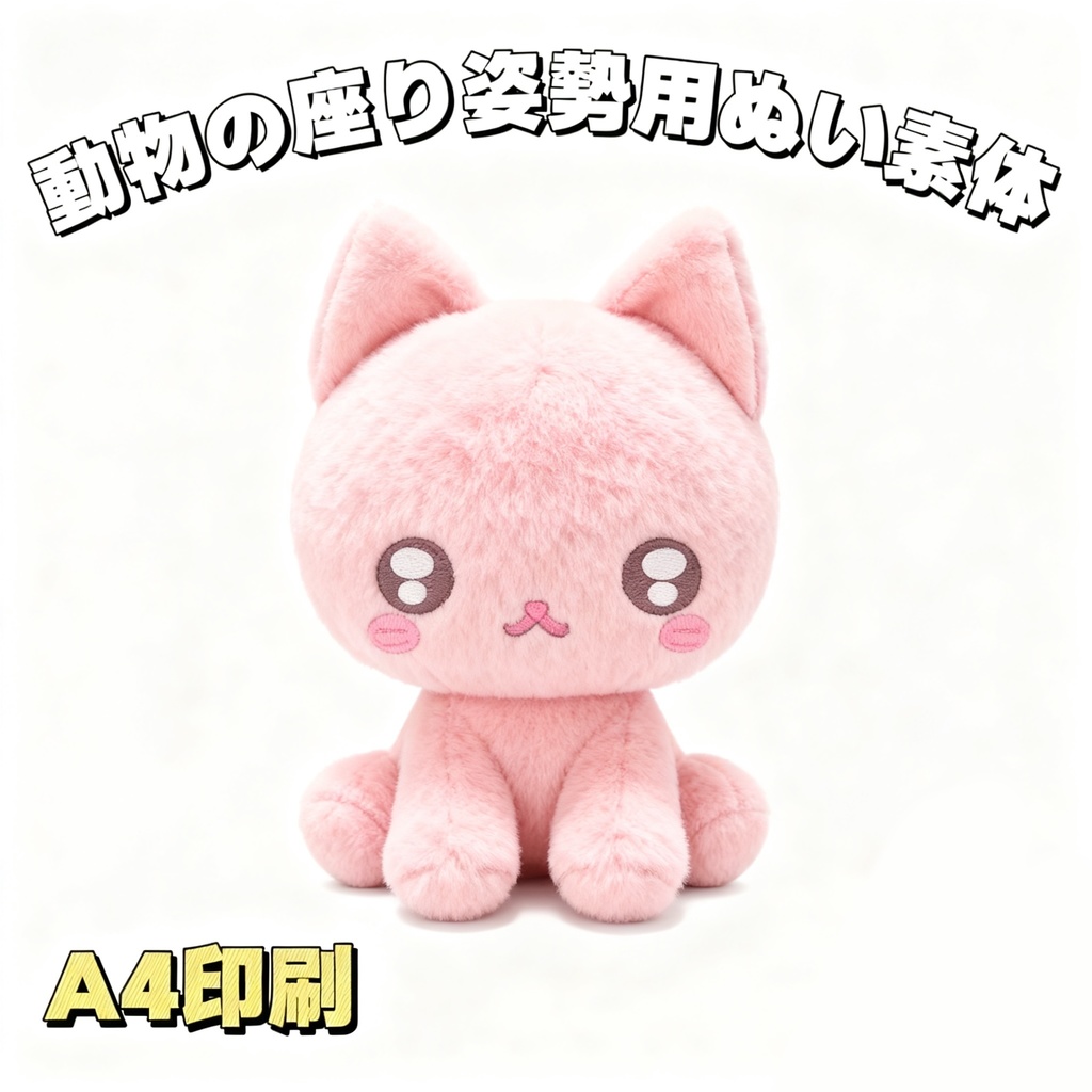 【型紙】12cm動物の座り姿勢用ぬいぐるみ素体