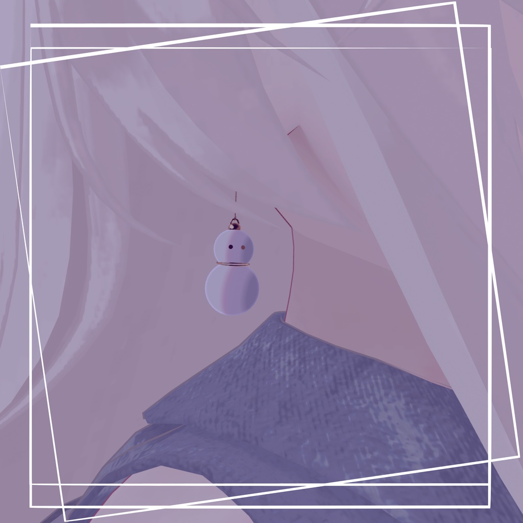 雪だるまイヤリング