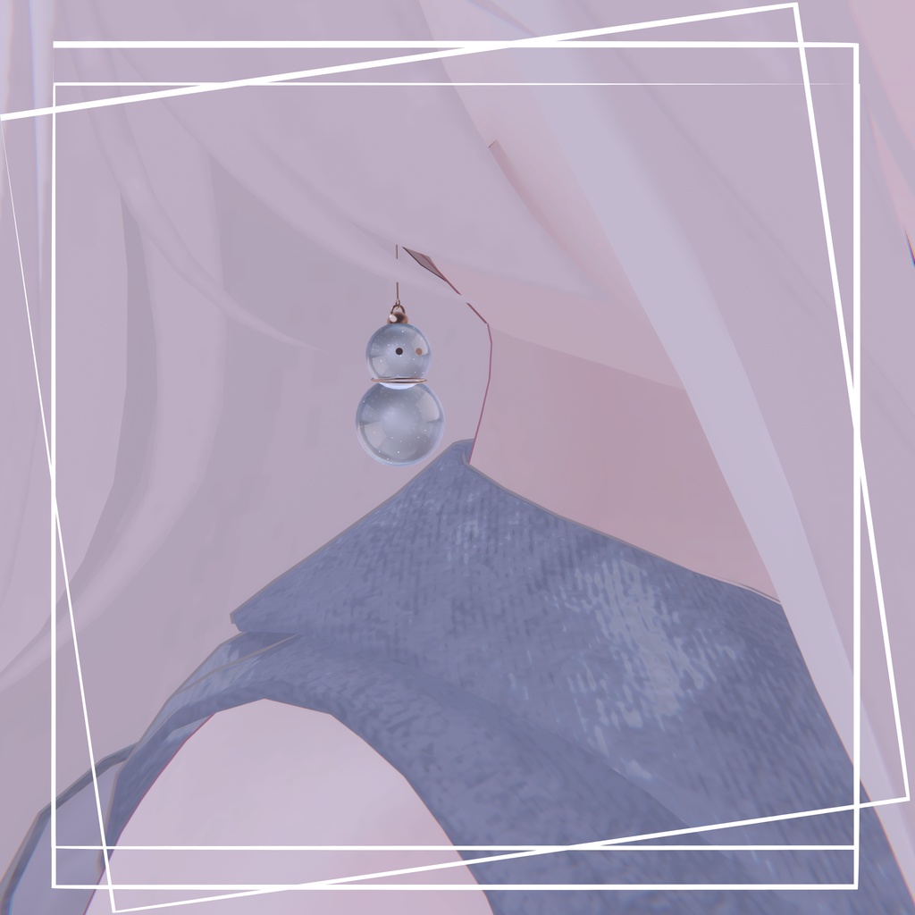 雪だるまイヤリング