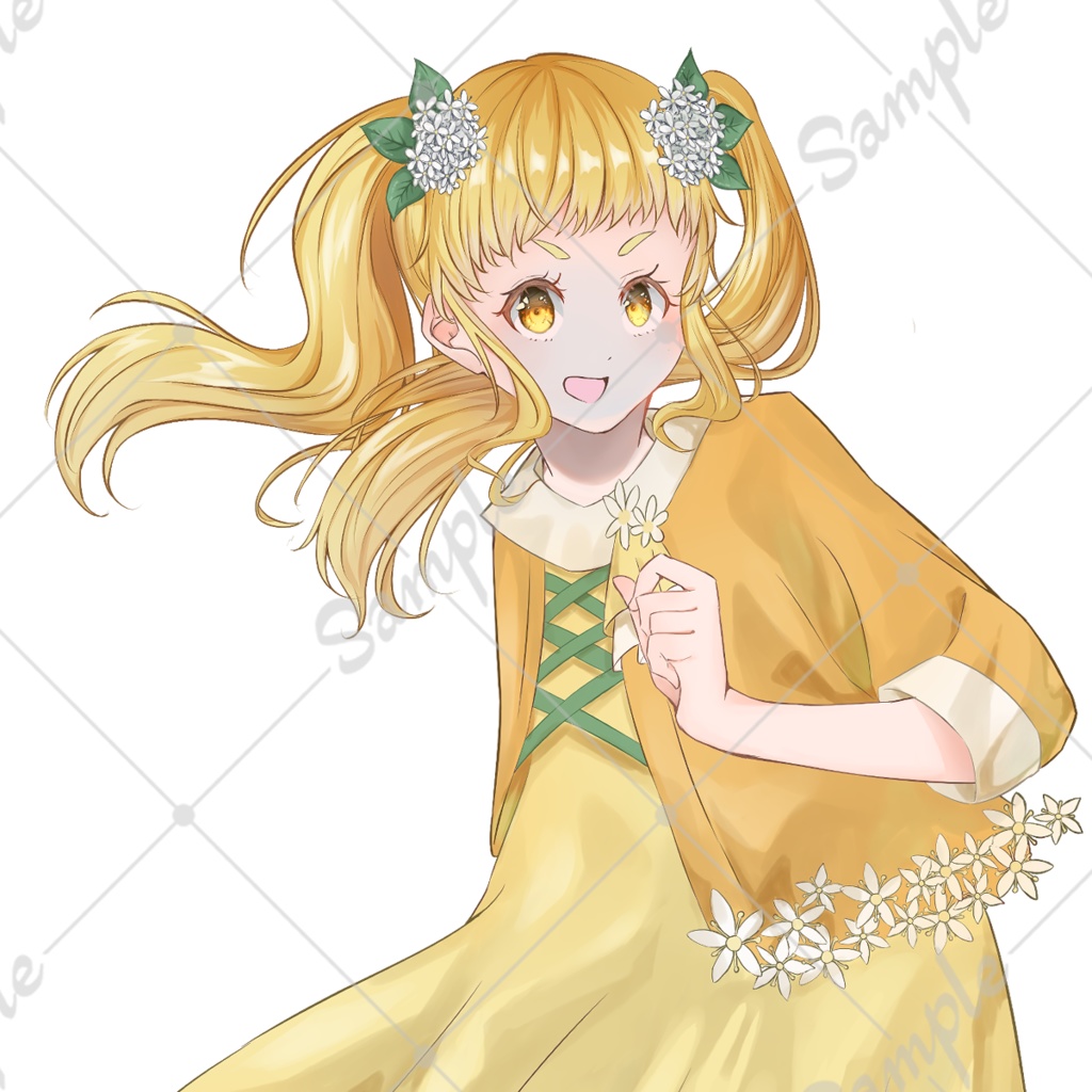 TRPG立ち絵素材_ワンピースを着たツインテールの女の子【表情差分11種】【無料版あり】