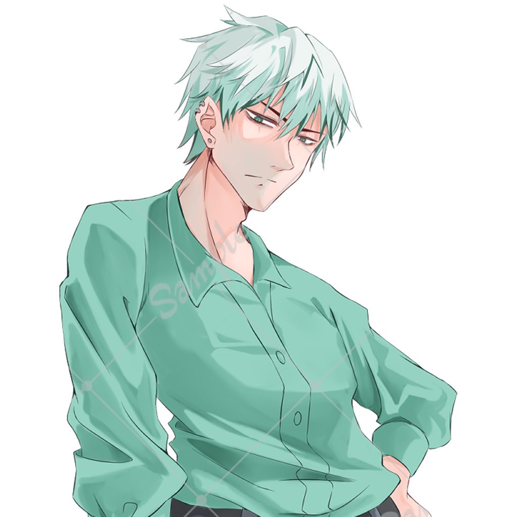 TRPG立ち絵素材_目つきの悪い作業員の男性【表情11種】【無料版あり】