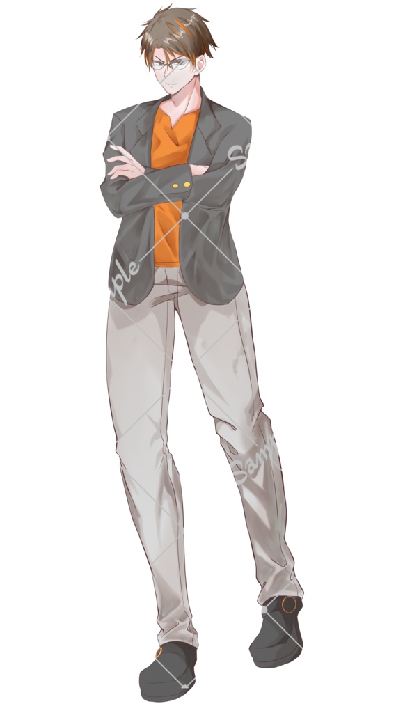 TRPG立ち絵素材_インテリ系の男子学生【表情差分11種】【無料版あり】