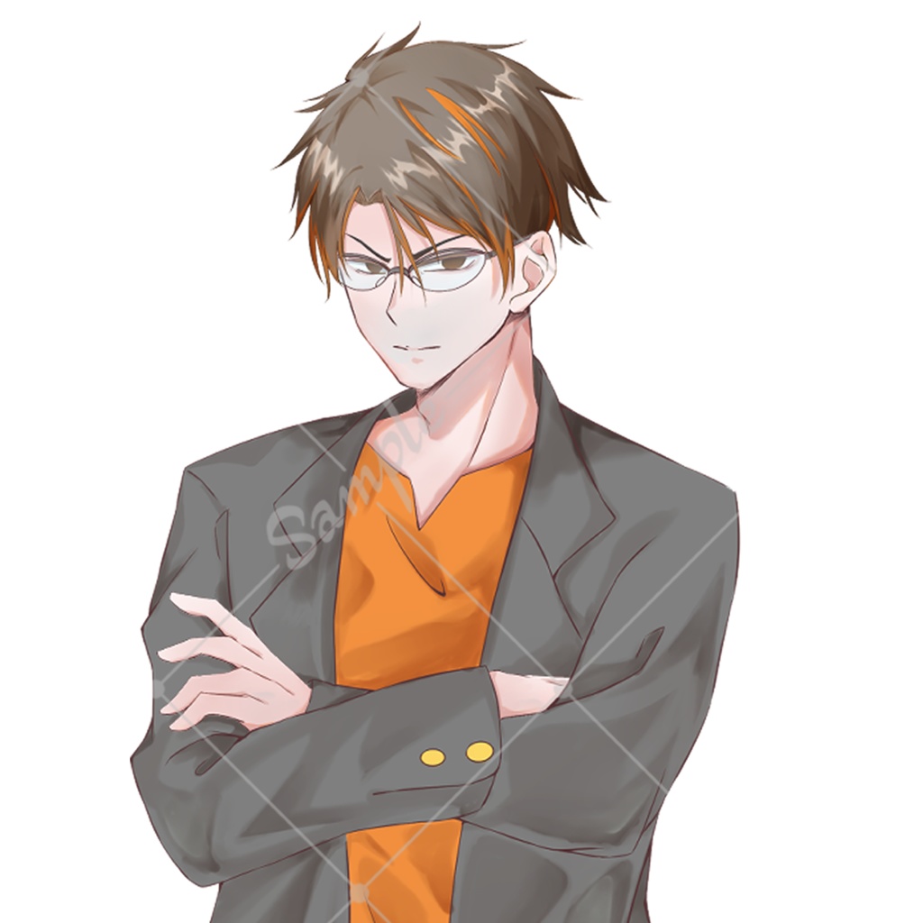 TRPG立ち絵素材_インテリ系の男子学生【表情差分11種】【無料版あり】