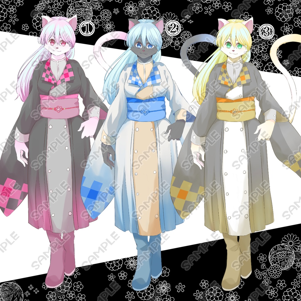 【商用利用可】獣人_和装_女性_立ち絵素材13