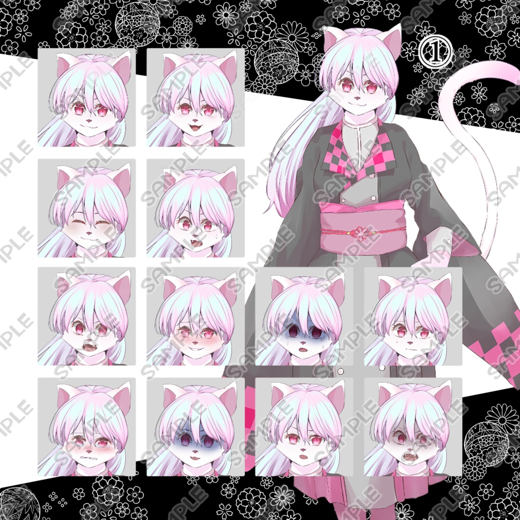 【商用利用可】獣人_和装_女性_立ち絵素材13