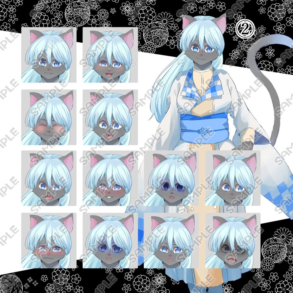 【商用利用可】獣人_和装_女性_立ち絵素材13