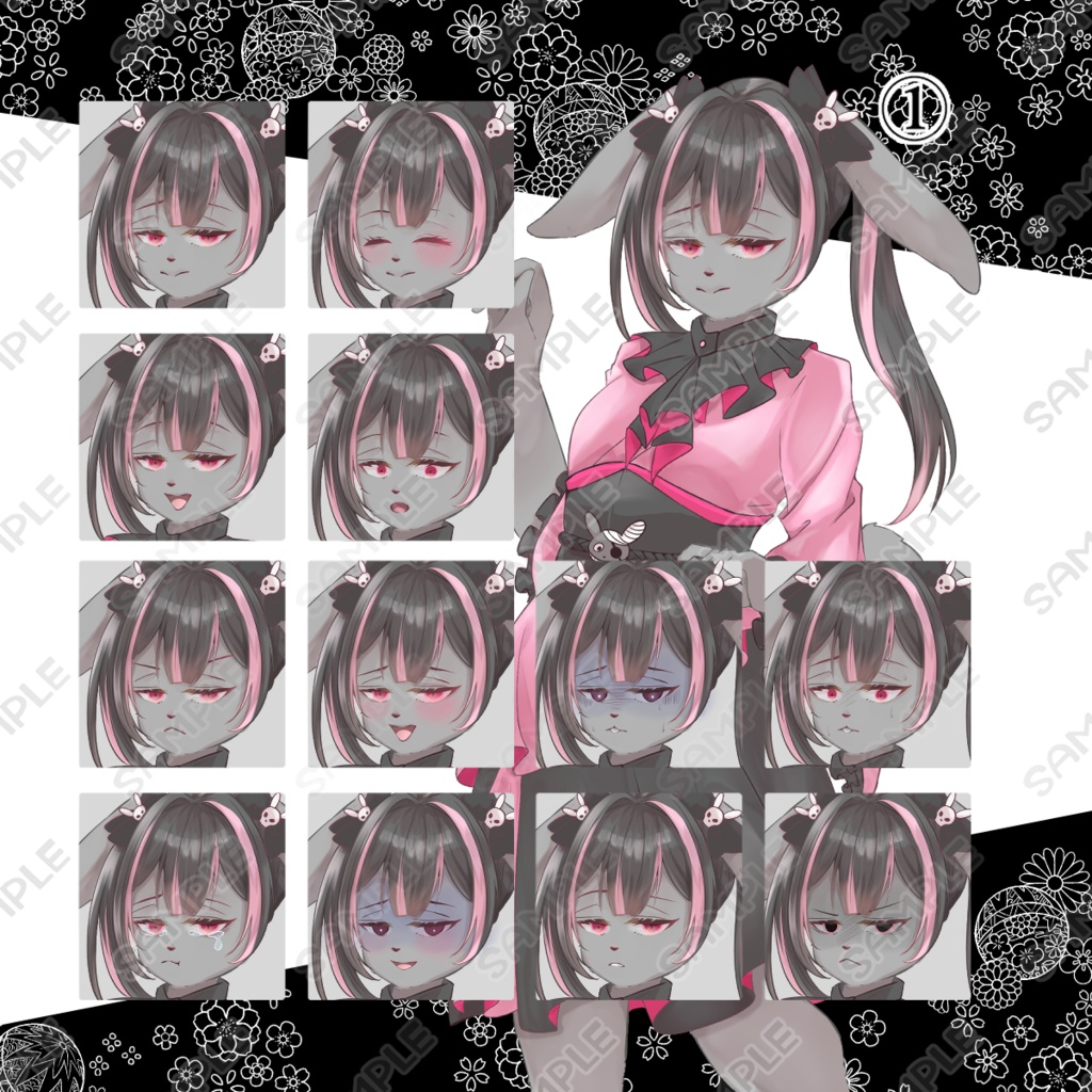 【商用利用可】地雷系闇可愛い獣人和装キャラクター