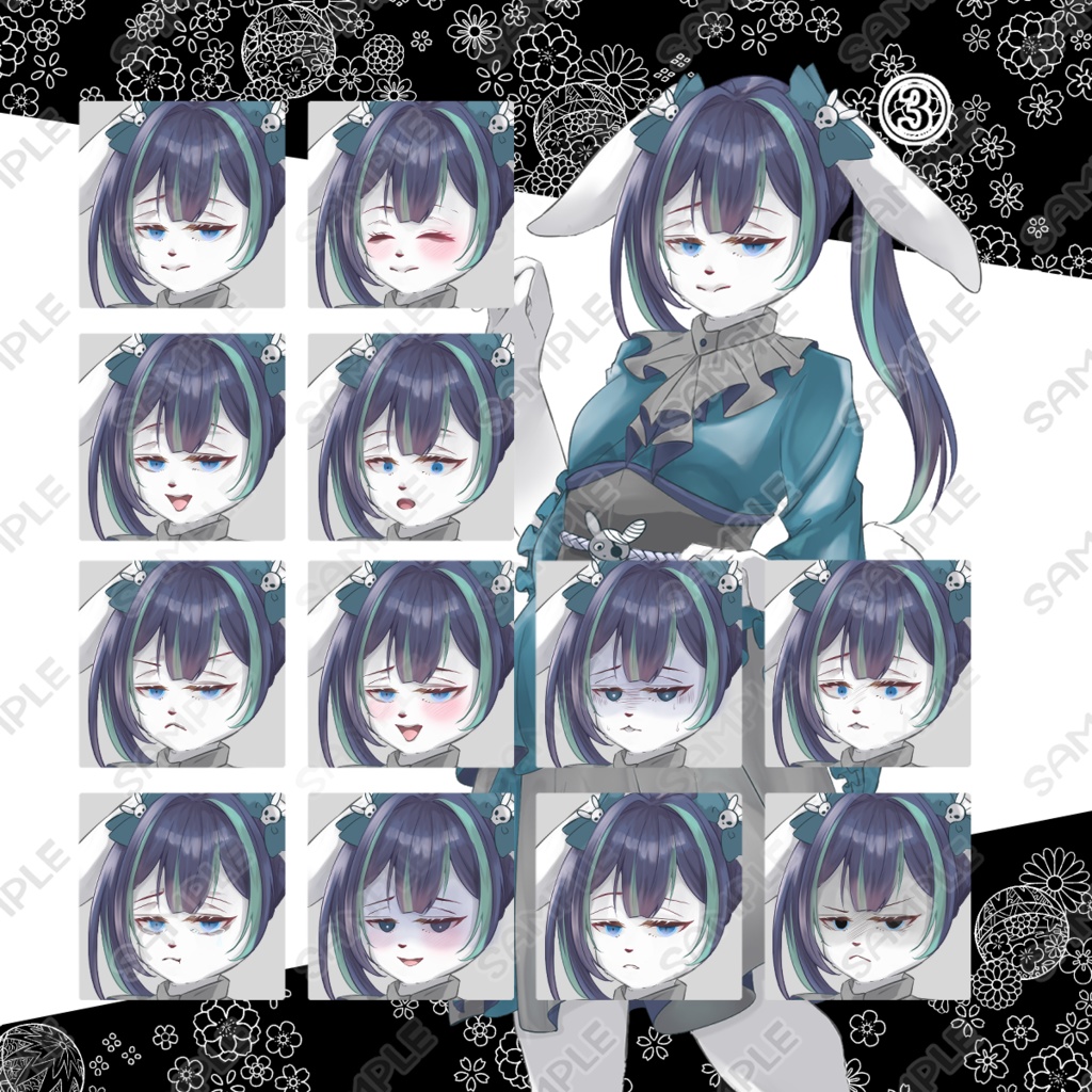 【商用利用可】地雷系闇可愛い獣人和装キャラクター