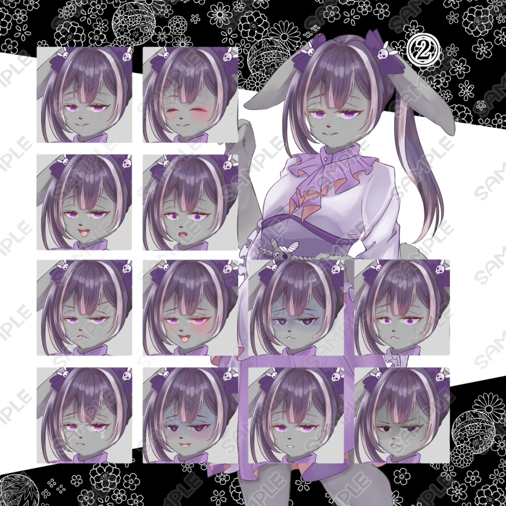 【商用利用可】地雷系闇可愛い獣人和装キャラクター