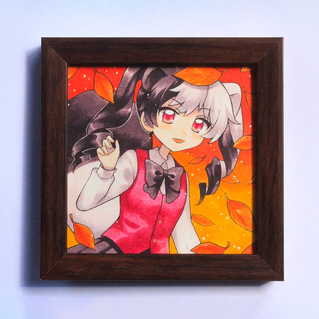 【オリジナル】ましかく額装イラスト