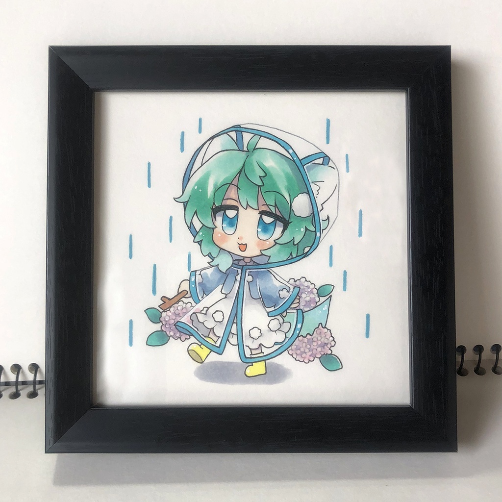 【オリジナル】ましかく額装イラスト