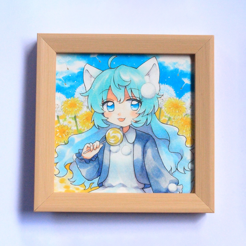 【オリジナル】ましかく額装イラスト