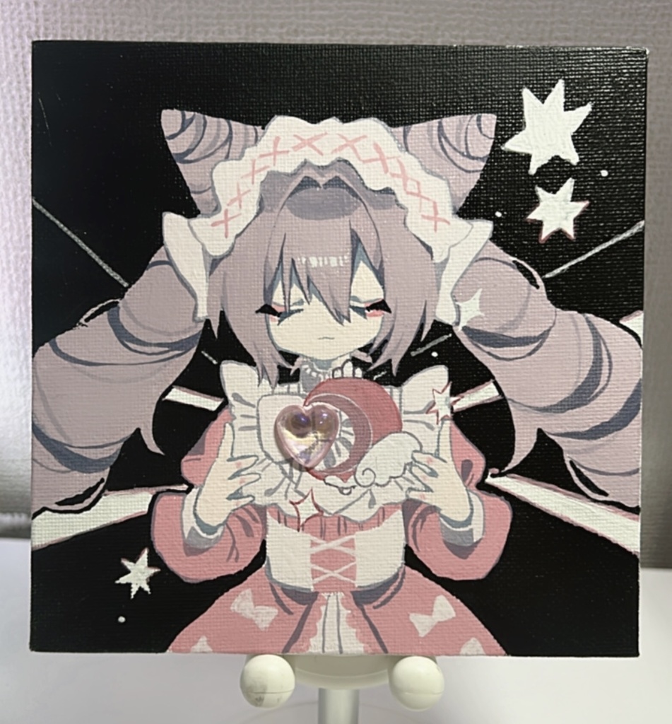 原画キャンバスアート 魔法少女 ピンク