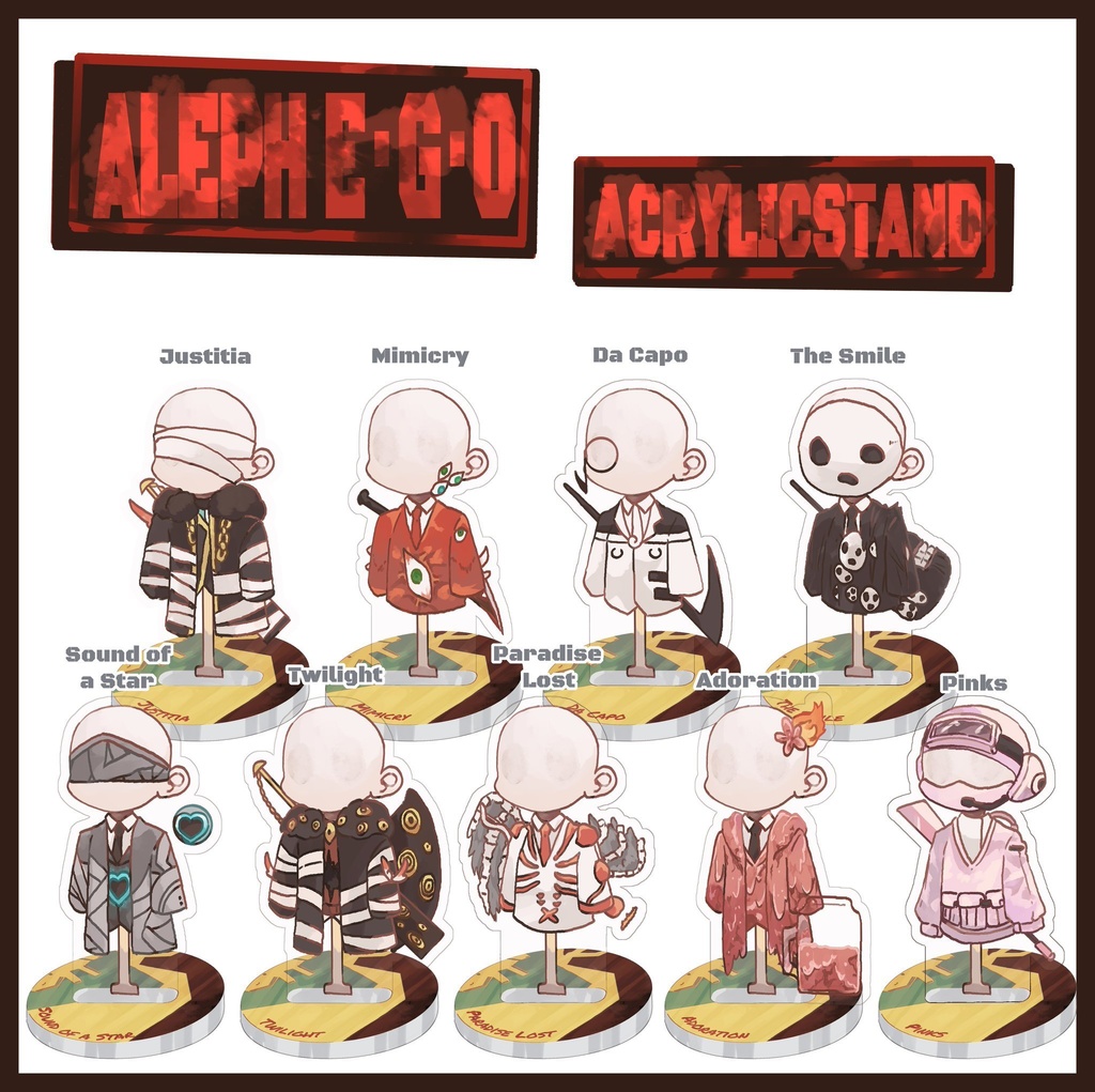 【スパコミ関西30】【スパコミ32】ALEPHE EGOアクリルスタンド(お声がけいただければ自職員さんのお顔プリントもお付けします！)