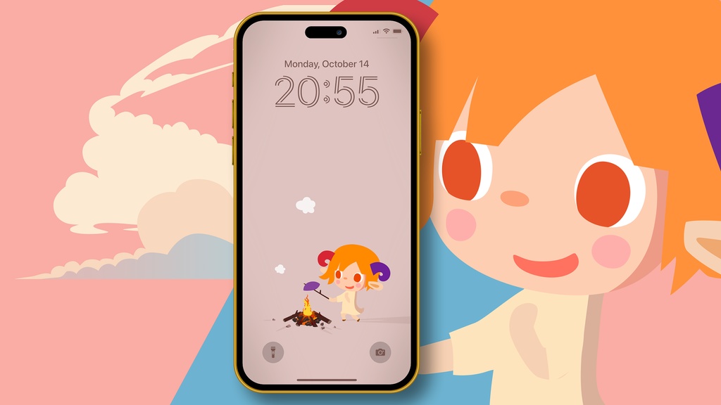 iPhone壁紙 『焼き芋ぱんちゃん』