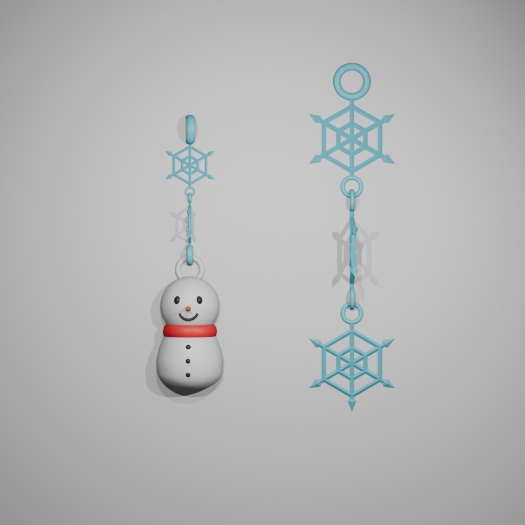 【MA対応】冬の雪だるまピアス