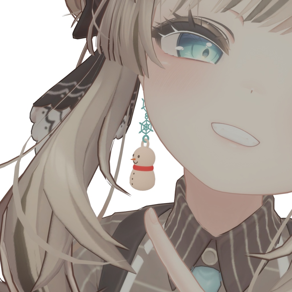 【MA対応】冬の雪だるまピアス