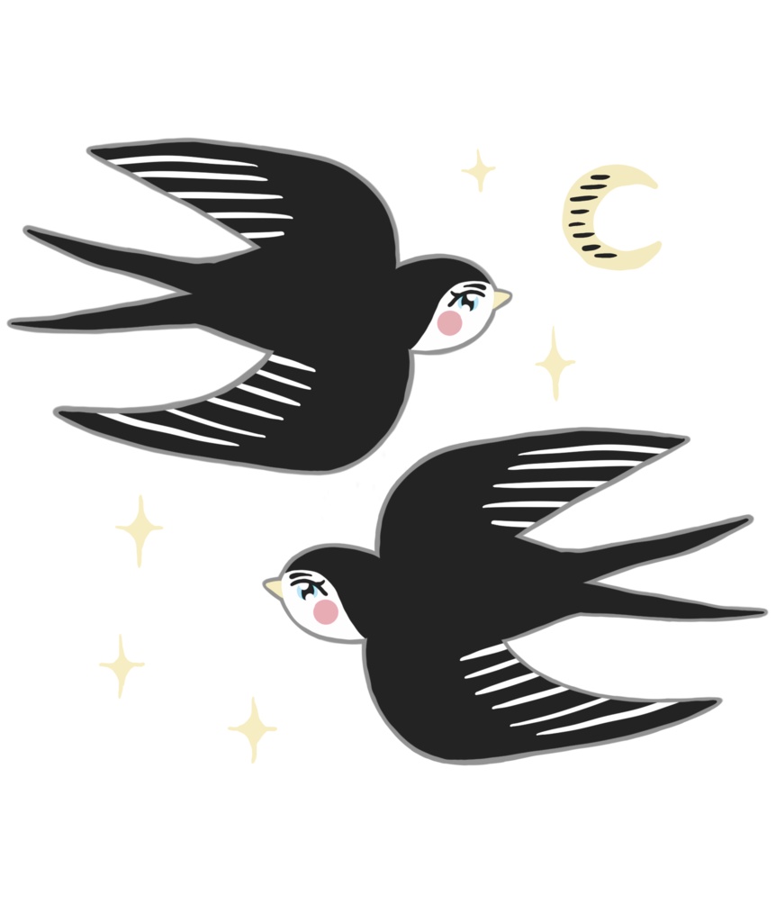 燕はヨル飛ばない(バックプリント)