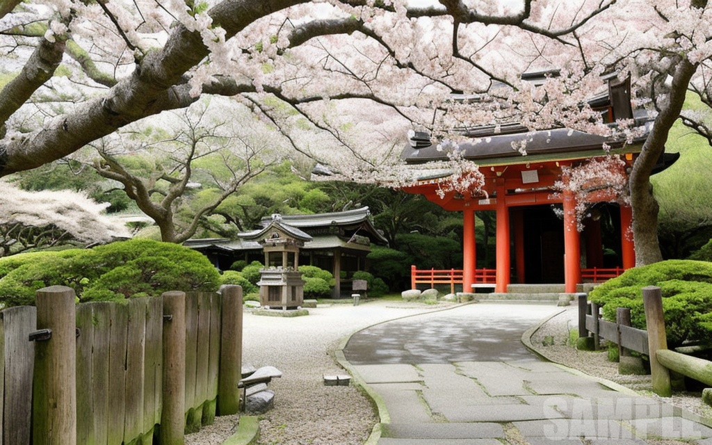 日本の春｜桜と神社の和風背景素材集（50枚）