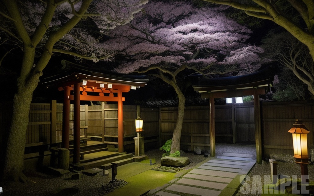 日本の春|桜と神社の和風背景素材集(50枚)