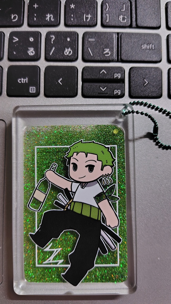 グリッターアクリルキーホルダー　ゾロ