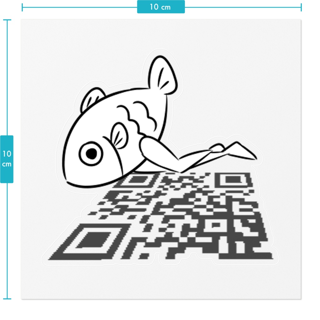 魚足くんステッカー ~QRコード~