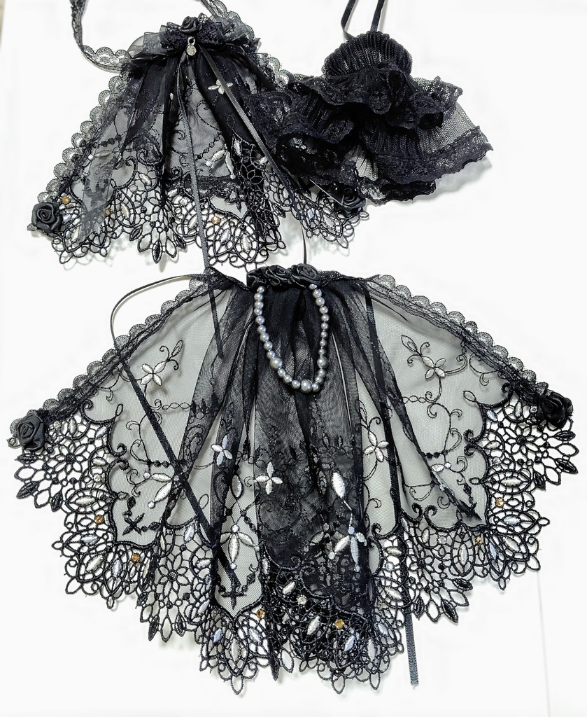 シースルーウエディング風ドレス 黒×黒