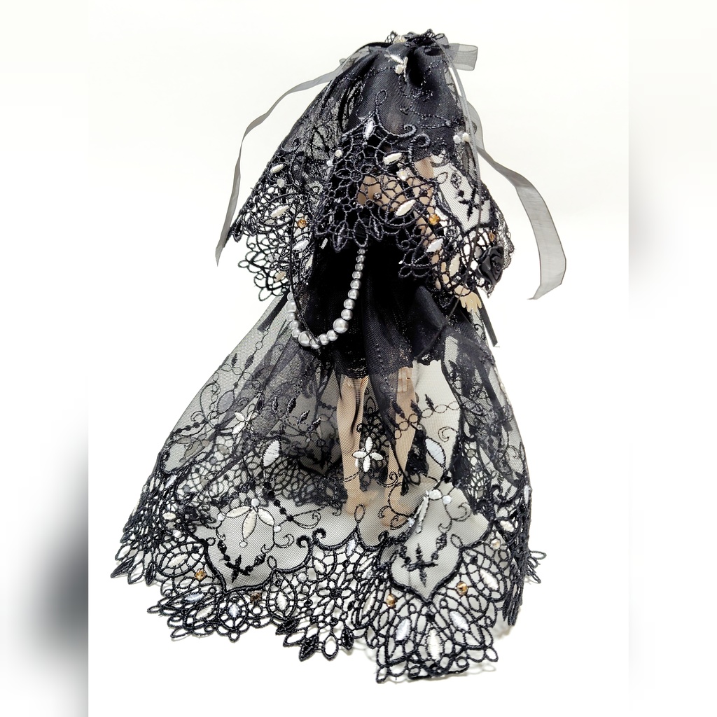 シースルーウエディング風ドレス 黒×黒 シチリアサイズ