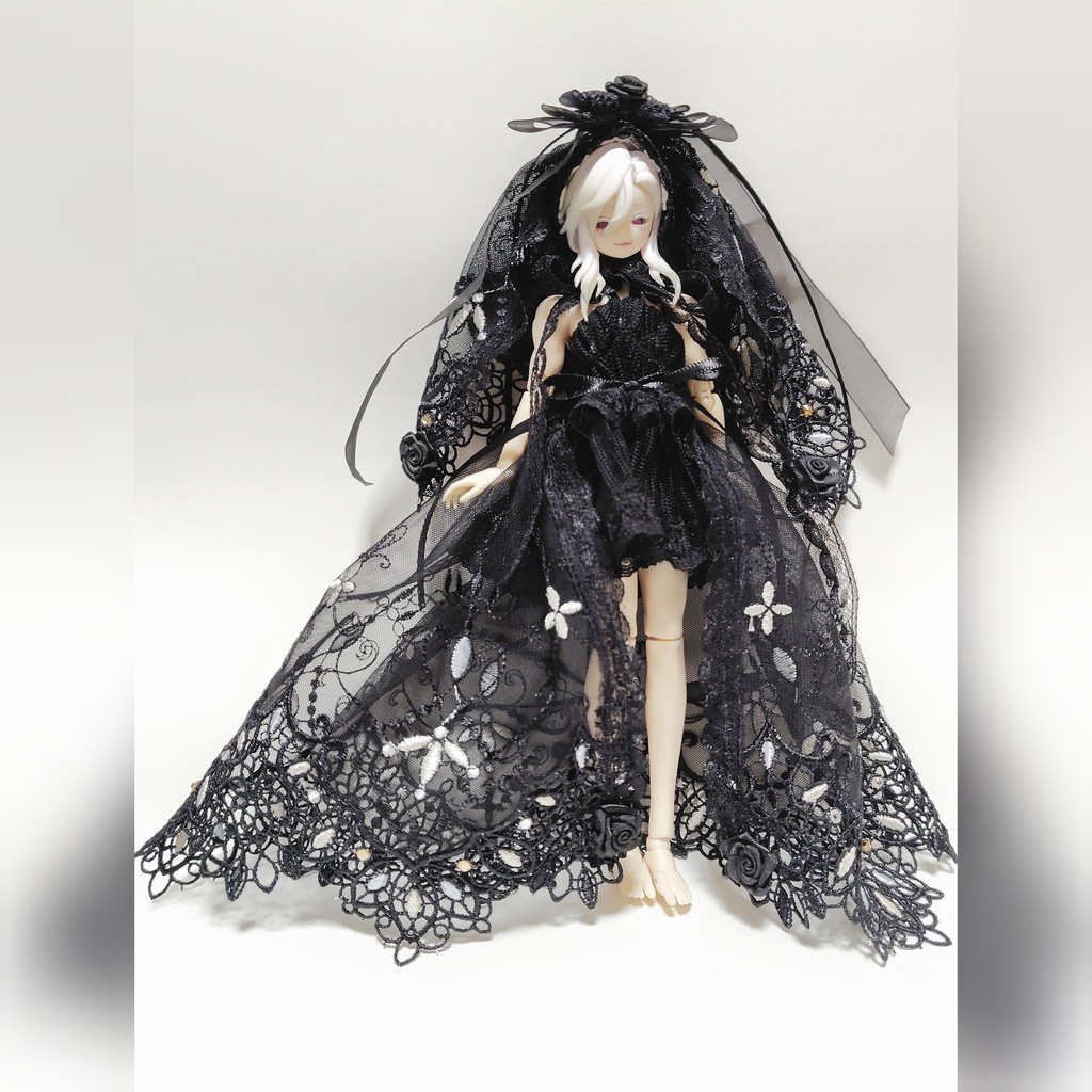 シースルーウエディング風ドレス 黒×黒 シチリアサイズ