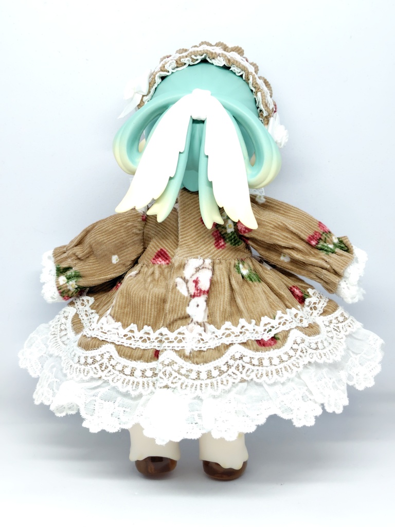 うさぎと苺のコーデュロイワンピース ブラウン